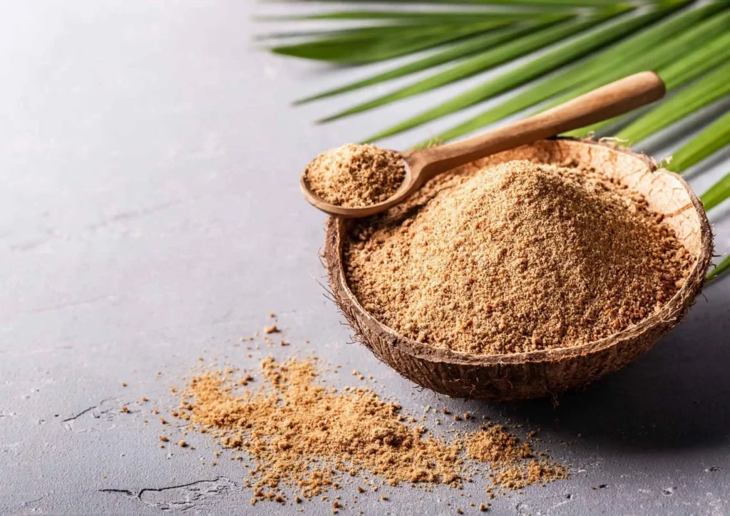 brown sugar on the wooden spoon