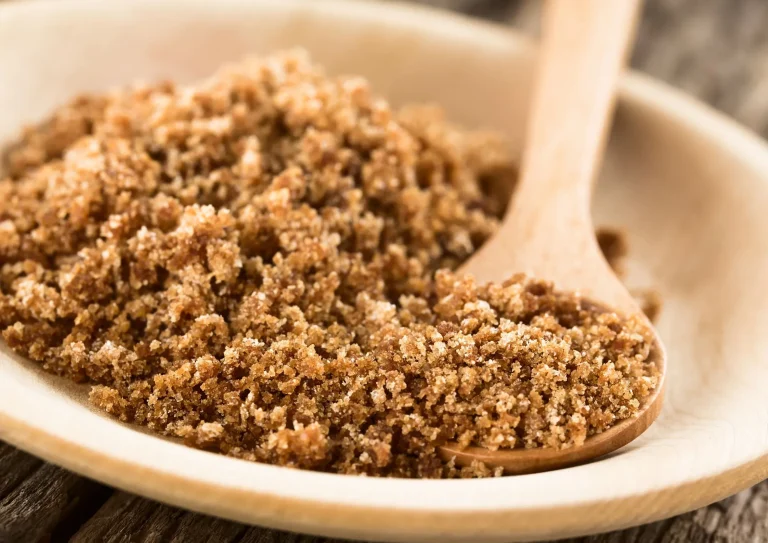 brown sugar on the wooden spoon