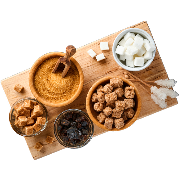 A Board of a variety of sugars and additives.