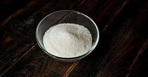 powder in the glass bowl