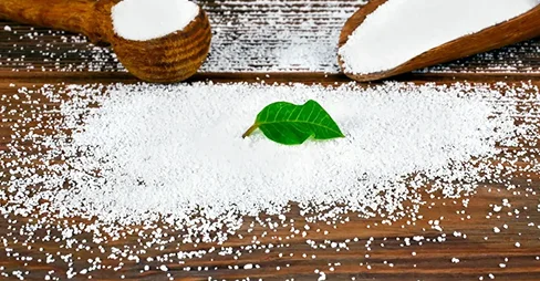 leaves and flour on the table