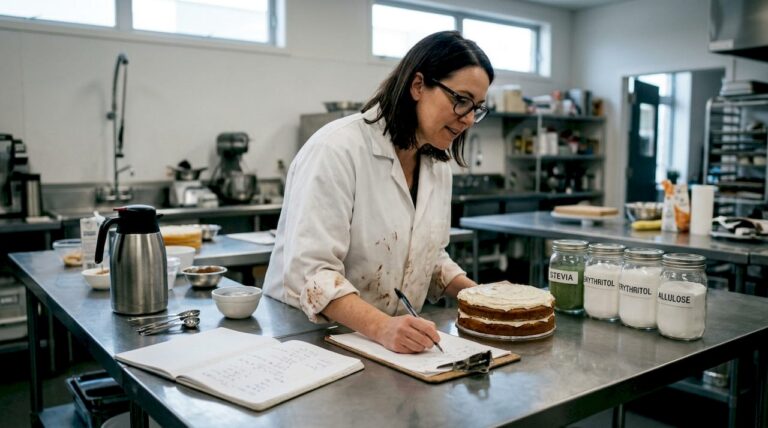 Food technologist reviewing sugar alternative options